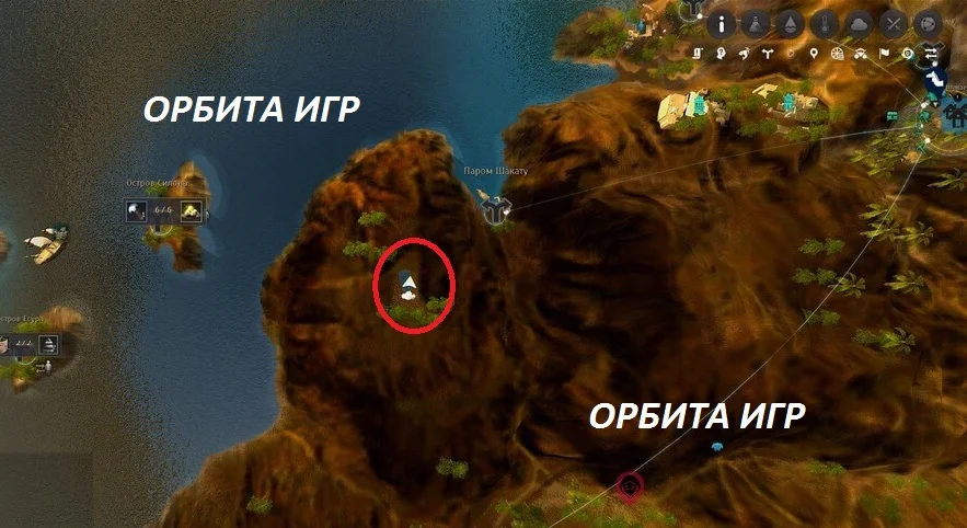 Озеро среди скал карта