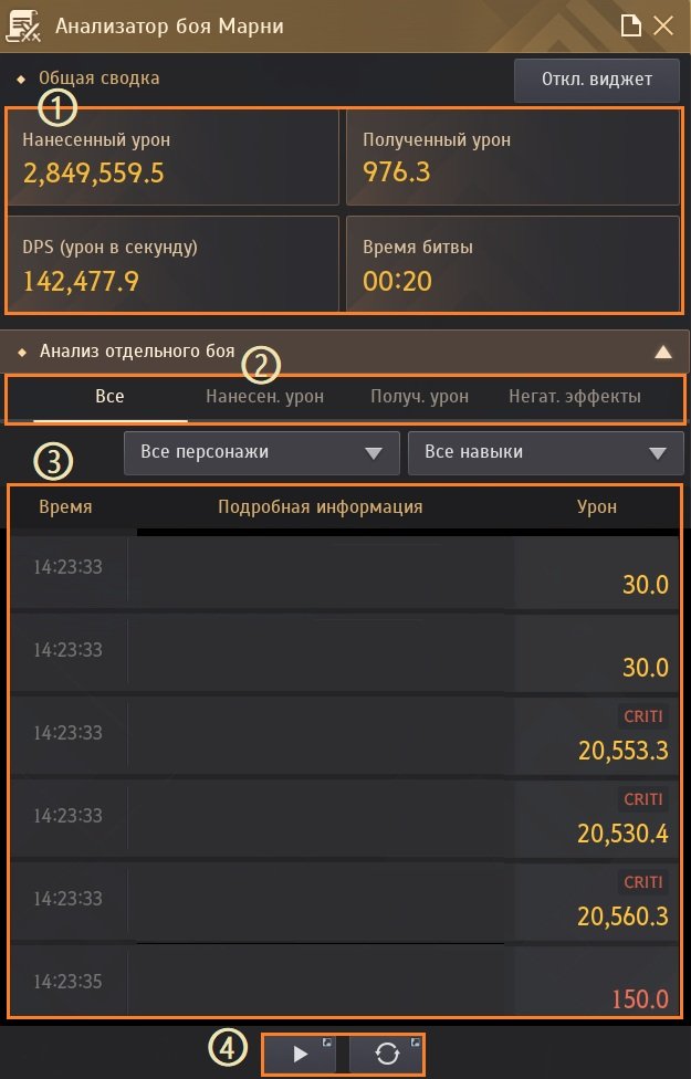 Анализатор боя Марни